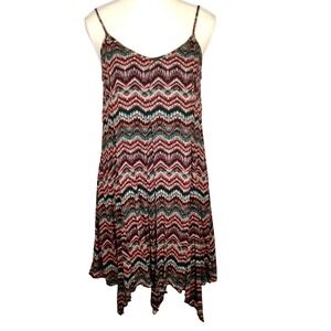 Lily Rose Women's Size S Zigzag Print Spaghetti‎ Strap Dress Flounce Hem